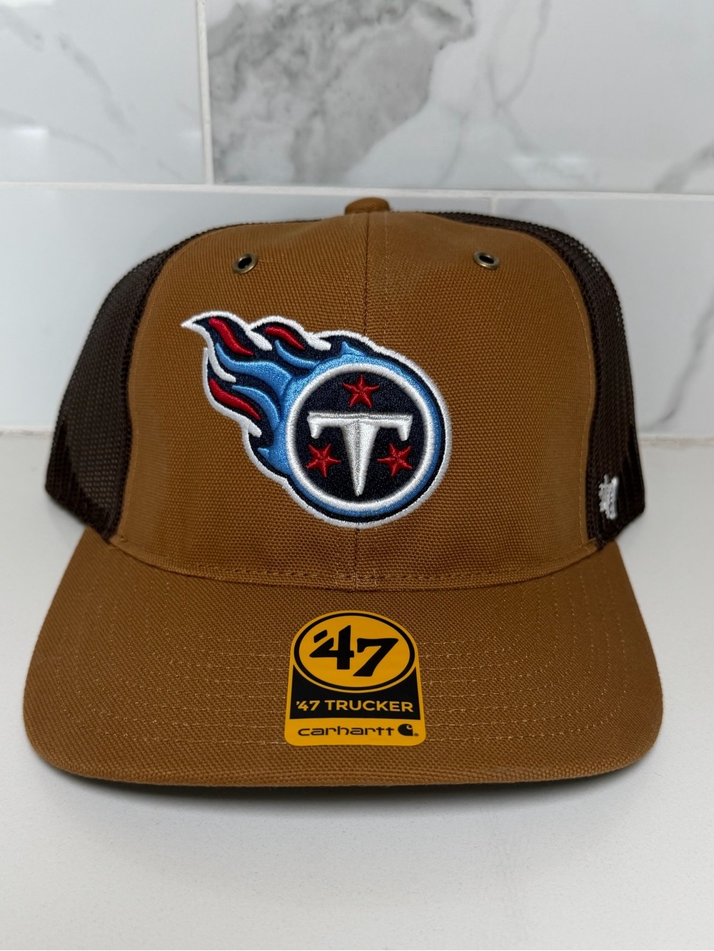 Tennessee Titans Carhartt '47 Trucker Adjustable Snapback Hat Cap Men's NFL NWT!